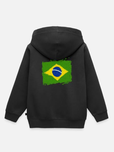 Brazilian Flagge - Kinder Premium Organic Hoodie - Schwarz