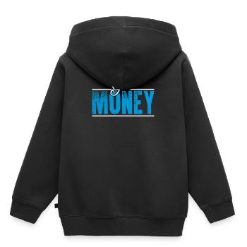 Bekomme Geld - Kinder Premium Organic Hoodie - Schwarz - Hinten - AI Model Kid Male (0cm)