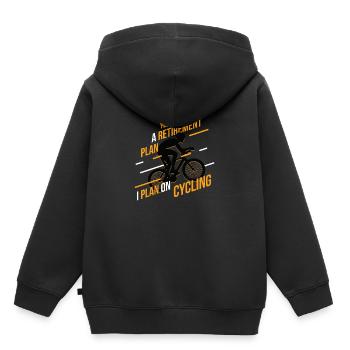 Cycliste Tshirt Cadeau Vélo de route Cyclisme - Sweat Premium à capuche enfant bio - noir - Dos - AI Model Kid Male (0cm)