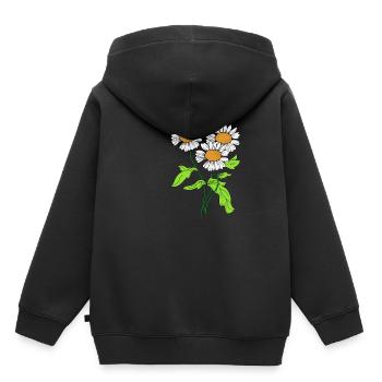 Gänseblümchen Blume Pflanze blühen Geschenkidee - Kinder Premium Organic Hoodie - Schwarz - Hinten - AI Model Kid Male (0cm)