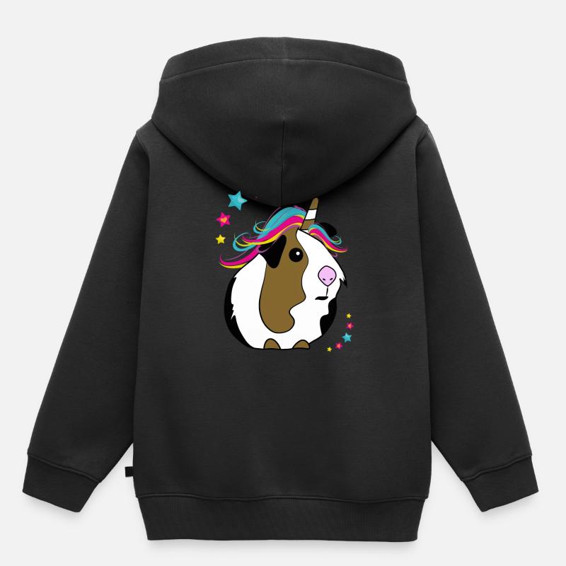 Cochon d'Inde Licorne - Sweat Premium à capuche enfant bio - noir