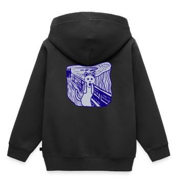 Chat pleure - Sweat Premium à capuche enfant bio - noir - Dos - AI Model Kid Male (0cm)