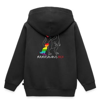 Mamasaurus Rex | Mère | Nouvelle maman Rainbow queer - Sweat Premium à capuche enfant bio - noir - Dos - AI Model Kid Male (0cm)