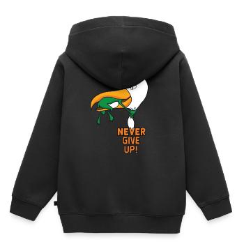 Ne jamais abandonner - Sweat Premium à capuche enfant bio - noir - Dos - AI Model Kid Male (0cm)