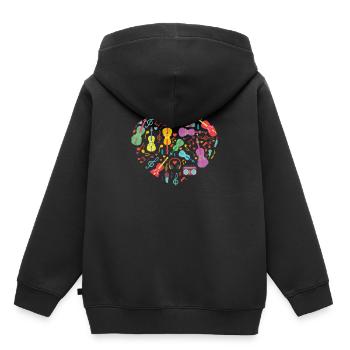 Musique violon classique cadeau violon musique notes musicales - Sweat Premium à capuche enfant bio - noir - Dos - AI Model Kid Male (0cm)
