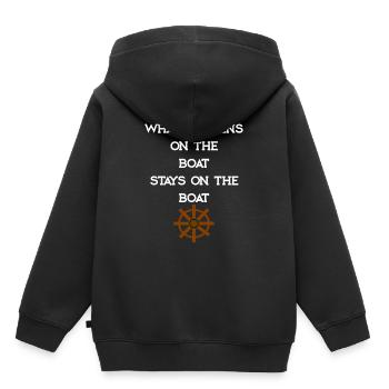 CE QUI SE PASSE SUR LE BATEAU - Sweat Premium à capuche enfant bio - noir - Dos - AI Model Kid Male (0cm)