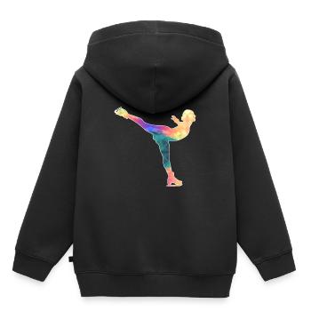 Eiskunstläuferin / Eiskunstläufer / Eiskunstlauf - Kinder Premium Organic Hoodie - Schwarz - Hinten - AI Model Kid Male (0cm)