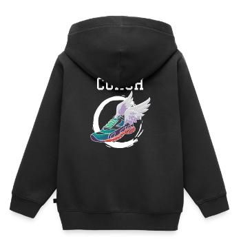 Athlétisme Athlétisme Athlétisme - Sweat Premium à capuche enfant bio - noir - Dos - AI Model Kid Male (0cm)