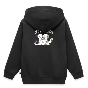 Beste Freunde Katzen Motiv Mietzekatze Kätzchen - Kinder Premium Organic Hoodie - Schwarz - Hinten - AI Model Kid Male (0cm)