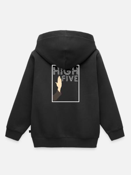 HIGH FIVE - Kinder Premium Organic Hoodie - Schwarz