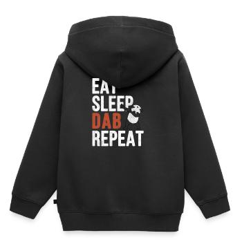 Manger sommeil tamponner cadeau répéter - Sweat Premium à capuche enfant bio - noir - Dos - AI Model Kid Male (0cm)