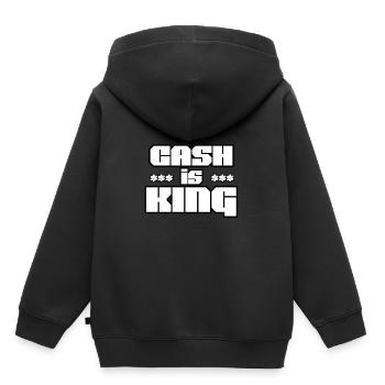 l'argent est roi - Sweat Premium à capuche enfant bio - noir - Dos - AI Model Kid Male (0cm)