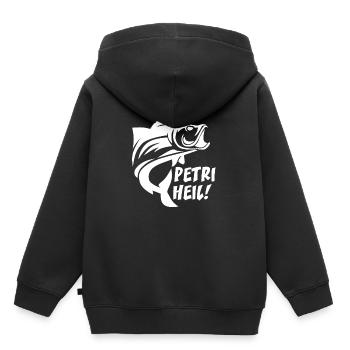 Petri Heil - Kinder Premium Organic Hoodie - Schwarz - Hinten - AI Model Kid Male (0cm)