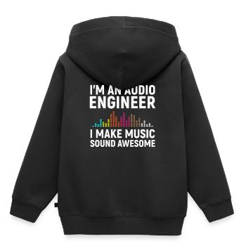 I'm an Audio Engineer - Kinder Premium Organic Hoodie - Schwarz - Hinten - AI Model Kid Male (0cm)