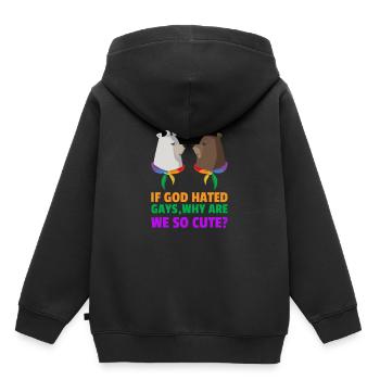 Homosexualität schwul Gleichberechtigung gay - Kinder Premium Organic Hoodie - Schwarz - Hinten - AI Model Kid Male (0cm)