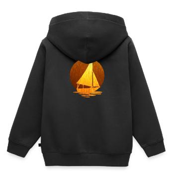 bateau à voile - Sweat Premium à capuche enfant bio - noir - Dos - AI Model Kid Male (0cm)