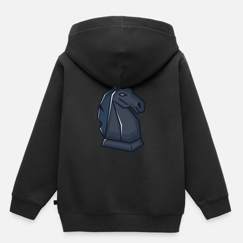 Chess pièce d'échecs Springer - Sweat Premium à capuche enfant bio - noir