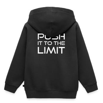 Sport Pompes jusqu’à la limite Musculaire extrême - Sweat Premium à capuche enfant bio - noir - Dos - AI Model Kid Male (0cm)