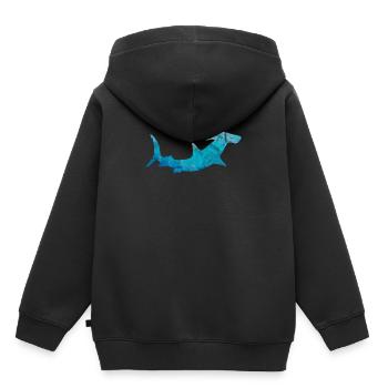 Shark gift hammerhead fish sea son zoo contour - Kids Premium Organic Hoodie - black - Back - AI Model Kid Male (0cm)