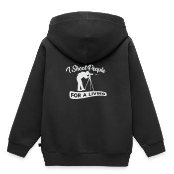 Fotograf - Kinder Premium Organic Hoodie - Schwarz - Hinten - AI Model Kid Male (0cm)
