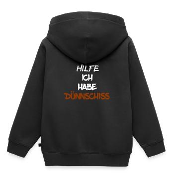 DÜNNSCHISS - STINKER - DURCHFALL - SCHEIßE - Kinder Premium Organic Hoodie - Schwarz - Hinten - AI Model Kid Male (0cm)