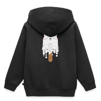 Eisbär Geschenk Eiscreme Polarbär Nordpol Sommer - Kinder Premium Organic Hoodie - Schwarz - Hinten - AI Model Kid Male (0cm)