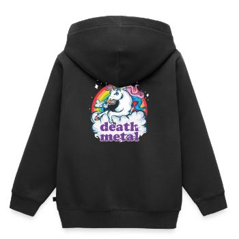 Death Metal Einhorn Geschenk Heavy Musik Unicorn - Kinder Premium Organic Hoodie - Schwarz - Hinten - AI Model Kid Male (0cm)