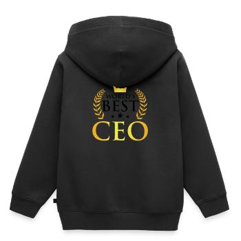 Meilleur design de PDG en or - Sweat Premium à capuche enfant bio - noir - Dos - AI Model Kid Male (0cm)