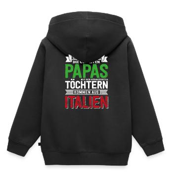 Papas Italien - Kinder Premium Organic Hoodie - Schwarz - Hinten - AI Model Kid Male (0cm)