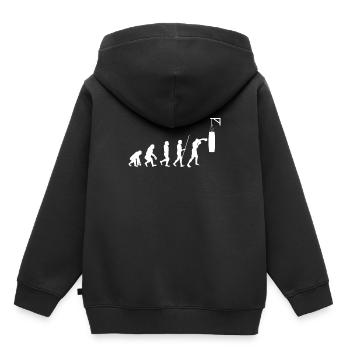 Evolution Boxer Boxe Boxe Gants de boxe - Sweat Premium à capuche enfant bio - noir - Dos - AI Model Kid Male (0cm)