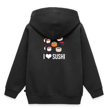 Sushi Ich liebe Sushi Asiatische Küche Fast Food - Kinder Premium Organic Hoodie - Schwarz - Hinten - AI Model Kid Male (0cm)