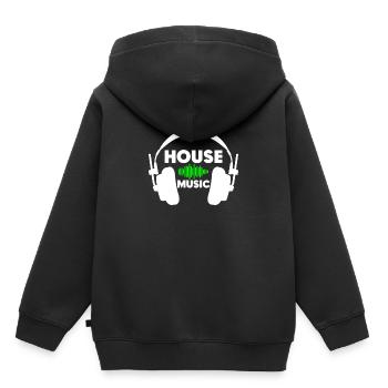 House Music - Kinder Premium Organic Hoodie - Schwarz - Hinten - AI Model Kid Male (0cm)