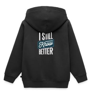 funny sayings - Kids Premium Organic Hoodie - black - Back - AI Model Kid Male (0cm)