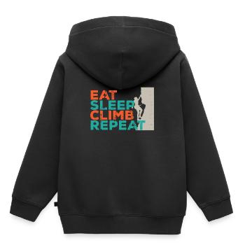 alpinisme - Sweat Premium à capuche enfant bio - noir - Dos - AI Model Kid Male (0cm)