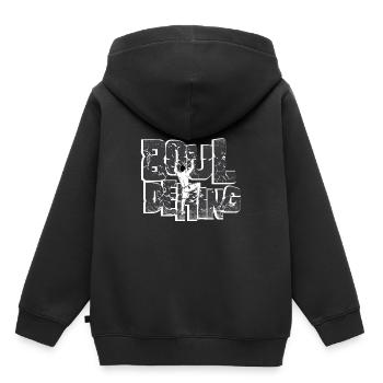 bouldering - Sweat Premium à capuche enfant bio - noir - Dos - AI Model Kid Male (0cm)