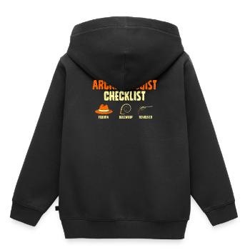 Archeology Checklist Hunting Adventure - Kids Premium Organic Hoodie - black - Back - AI Model Kid Male (0cm)