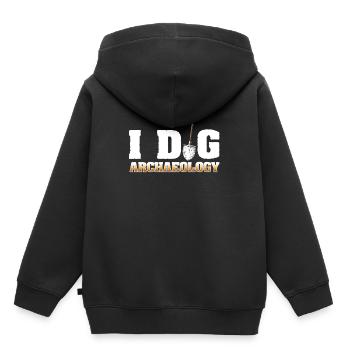 Collectionneur d'archéologie - Sweat Premium à capuche enfant bio - noir - Dos - AI Model Kid Male (0cm)