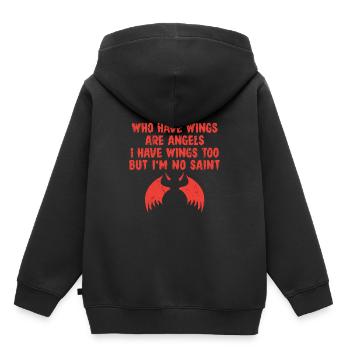 Halloween Diablo - Not all angels have wings - Kinder Premium Organic Hoodie - Schwarz - Hinten - AI Model Kid Male (0cm)
