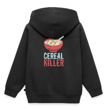 Cereal Killer Serial killer cereal breakfast saying - Kids Premium Organic Hoodie - black - Back - AI Model Kid Male (0cm)