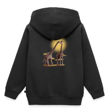 giraffe dinosaure - Sweat Premium à capuche enfant bio - noir - Dos - AI Model Kid Male (0cm)