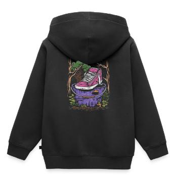 Schuhe - Kinder Premium Organic Hoodie - Schwarz - Hinten - AI Model Kid Male (0cm)