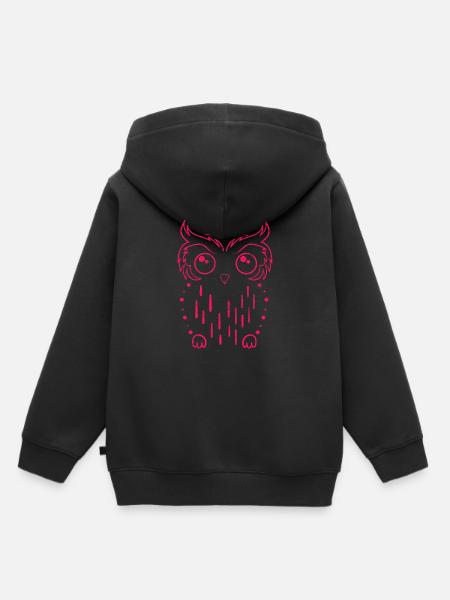 owl - Kids Premium Organic Hoodie - black