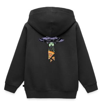 Enlèvement de Pizza Alien Ufo - Sweat Premium à capuche enfant bio - noir - Dos - AI Model Kid Male (0cm)