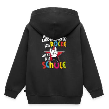 Bye kindergarten i'm rocking school now - Kids Premium Organic Hoodie - black - Back - AI Model Kid Male (0cm)