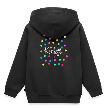 Konfetti - Kinder Premium Organic Hoodie - Schwarz - Hinten - AI Model Kid Male (0cm)