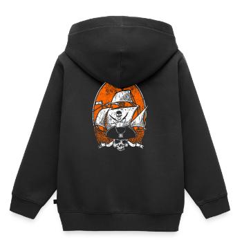 Schiff Piratenschiff Boot Pirat Piraterie - Kinder Premium Organic Hoodie - Schwarz - Hinten - AI Model Kid Male (0cm)