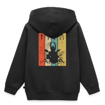 Schlagzeug Schlagzeuger Drumline Drumsticks - Kinder Premium Organic Hoodie - Schwarz - Hinten - AI Model Kid Male (0cm)