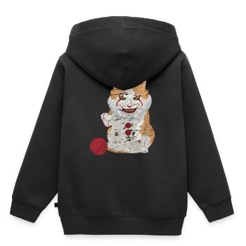 Halloween Horror Katze - Kinder Premium Organic Hoodie - Schwarz - Hinten - AI Model Kid Male (0cm)
