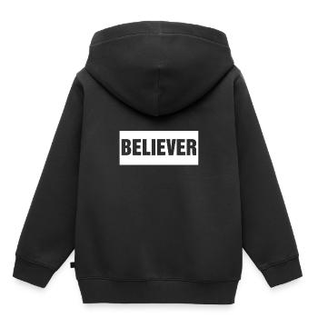Believer - chrétien chrétien don jésus - Sweat Premium à capuche enfant bio - noir - Dos - AI Model Kid Male (0cm)