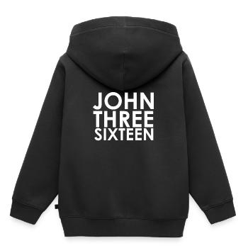 John Three Sixteen chrétien don chrétien - Sweat Premium à capuche enfant bio - noir - Dos - AI Model Kid Male (0cm)